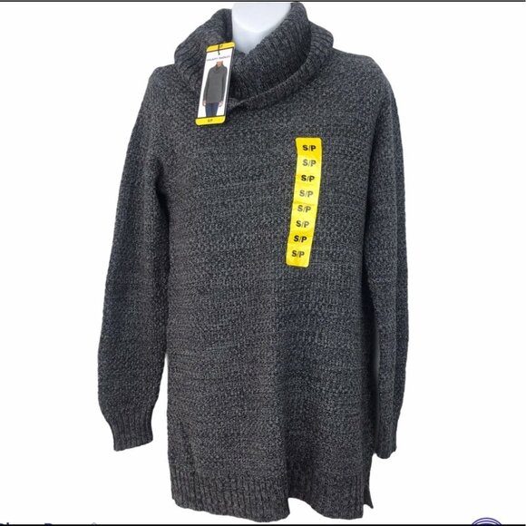 Hilary Radley knit cowl neck Grey long sleeve sweater women size S - Picture 1 of 16